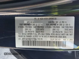 2016 Mazda CX-9 Grand Touring with VIN JM3TCADY6G0107064, listed as a IAAI auction lot 42580485 with 124,713 mi miles and . Bid and sale history available at DreamBid. Image 9.