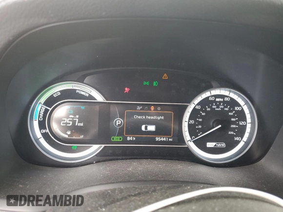2017 Kia Niro EX with VIN KNDCC3LC5H5070796, listed as a Copart auction lot 55877834 with 95,441 mi miles and Salvage Title. Bid and sale history available at carsss.com. Image 9.