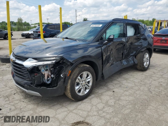 2022 Chevrolet Blazer LT z VIN 3GNKBHR47NS164795, wystawiony jako Copart lot #58703495 z przebiegiem Nie podano mil oraz Szkoda całkowita • Salvage title. Historia ofert i sprzedaży dostępna na DreamBid. Obrazek 1.