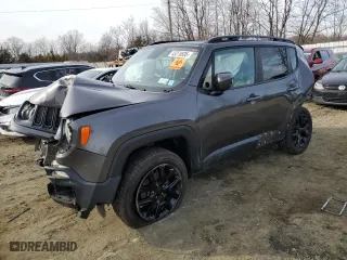 2018 Jeep Renegade Latitude with VIN ZACCJBBB9JPG71487, listed as a Copart auction lot 43270695 with 112,018 mi miles and Salvage Title. Bid and sale history available at carsss.com. Image 1.