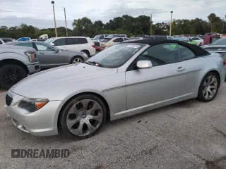 2006 BMW 6 Series 650Ci with VIN WBAEK13406CN72159, listed as a Copart auction lot 75078214 with 0 mi miles and Salvage Title. Bid and sale history available at carsss.com. Image 1.