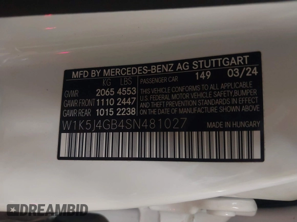 2025 Mercedes-Benz CLA 250 z VIN W1K5J4GB4SN481027, wystawiony jako IAAI lot #40772342 z przebiegiem 533 mil mil oraz . Historia ofert i sprzedaży dostępna na DreamBid. Obrazek 9.