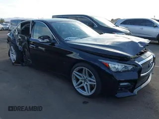 2014 Infiniti Q50 Premium with VIN JN1BV7AR5EM699404, listed as a IAAI auction lot 41884981 with 91,521 mi miles. Bid and sale history available at carsss.com. Image 1.