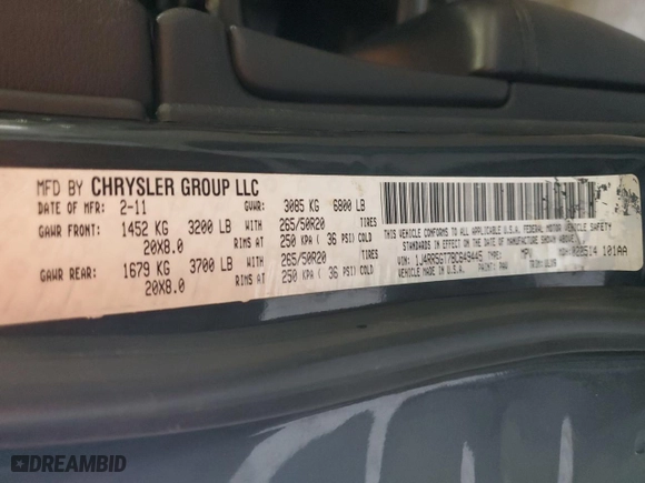 2011 Jeep Grand Cherokee Limited with VIN 1J4RR5GT7BC649445, listed as a Copart auction lot 46242575 with 165,207 mi miles and Salvage Title. Bid and sale history available at carsss.com. Image 15.