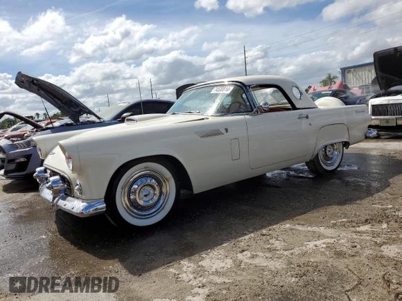 1956 Ford Thunderbird с VIN P6FH203930, выставлен на аукционе Copart как лот 74530814 с пробегом 761 579 миль миль и На запчасти • Non repairable. История ставок и продаж доступна на DreamBid. Изображение 1.