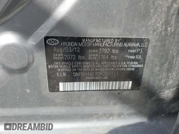 2013 Hyundai Elantra GLS с VIN 5NPDH4AE8DH207773, выставлен на аукционе Copart как лот 53267505 с пробегом 144 775 миль миль и Списание • Salvage title. История ставок и продаж доступна на DreamBid. Изображение 12.
