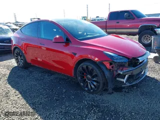 2023 Tesla Model Y Performance with VIN 7SAYGDEF5PF968855, listed as a IAAI auction lot 41499334 with 37,032 mi miles. Bid and sale history available at carsss.com. Image 1.
