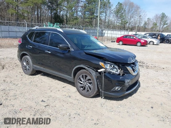 2016 Nissan Rogue SV with VIN KNMAT2MV8GP695049, listed as a IAAI auction lot 41826587 with 220,507 mi miles. Bid and sale history available at carsss.com. Image 1.