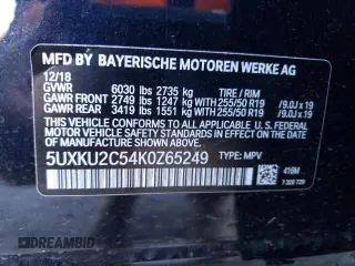 2019 BMW X6 xDrive35i with VIN 5UXKU2C54K0Z65249, listed as a Copart auction lot 72795923 with 46,054 mi miles. Bid and sale history available at carsss.com. Image 14.