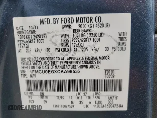 2012 Ford Escape Limited with VIN 1FMCU0EGXCKA99535, listed as a Copart auction lot 53350485 with 233,791 mi miles and Clean Title. Bid and sale history available at DreamBid. Image 14.