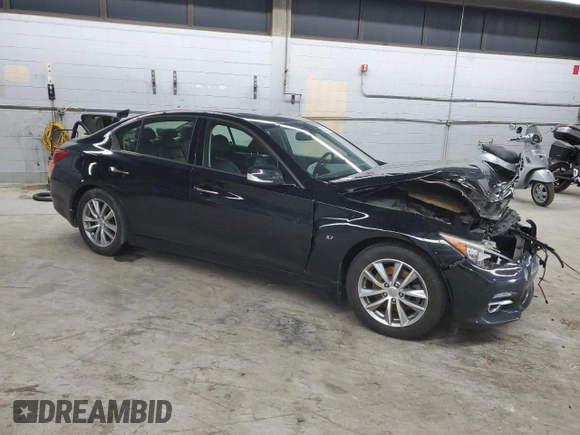 2014 Infiniti Q50 Premium with VIN JN1BV7AR9EM701056, listed as a Copart auction lot 51311135 with 80,387 mi miles and Salvage Title. Bid and sale history available at carsss.com. Image 4.