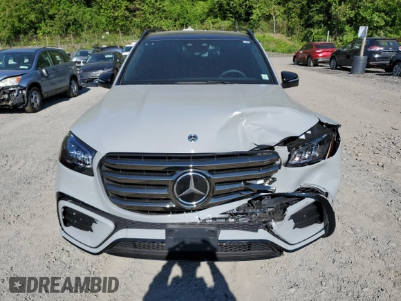 2025 Mercedes-Benz GLS 450 z VIN 4JGFF5KE9SB365827, wystawiony jako Copart lot #57504285 z przebiegiem 1 544 mil mil oraz Szkoda całkowita • Salvage title. Historia ofert i sprzedaży dostępna na DreamBid. Obrazek 5.