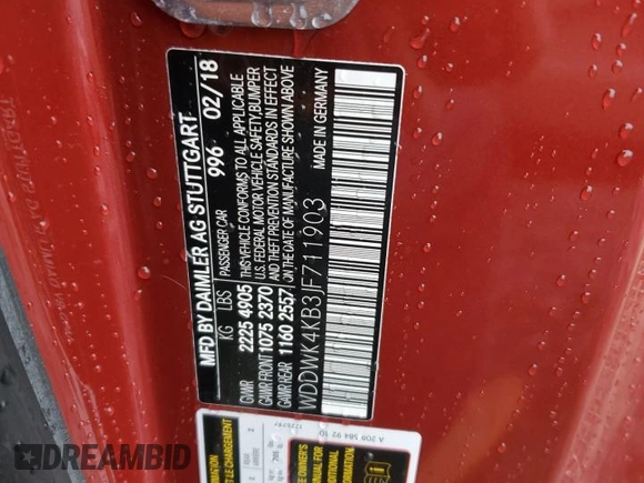 2018 Mercedes-Benz C 300 с VIN WDDWK4KB3JF711903, выставлен на аукционе Copart как лот 82361284 с пробегом Не указан миль и Списание • Salvage title. История ставок и продаж доступна на DreamBid. Изображение 12.