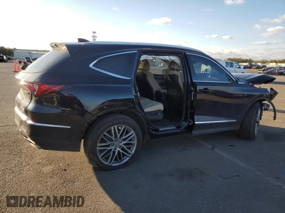2023 Acura MDX w/Advance Package with VIN 5J8YE1H89PL017541, listed as a Copart auction lot 86187654 with 0 mi miles and Salvage Title. Bid and sale history available at carsss.com. Image 3.