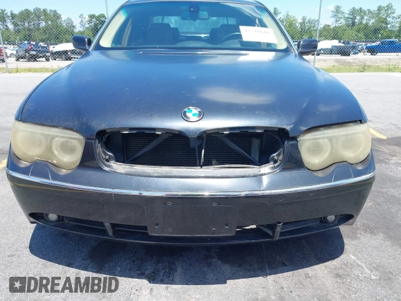 2005 BMW 7 Series 745Li with VIN WBAGN63545DS59212, listed as a IAAI auction lot 42510606 with 124,395 mi miles and . Bid and sale history available at DreamBid. Image 6.