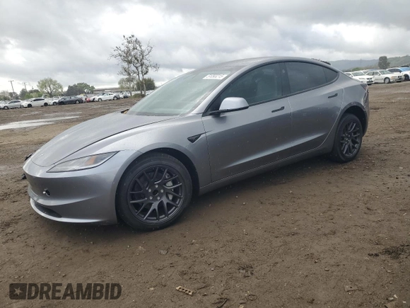2025 Tesla Model 3 Long Range with VIN 5YJ3E1EAXSF980461, listed as a Copart auction lot 51093215 with 225 mi miles and Salvage title. Bid and sale history available at DreamBid. Image 1.