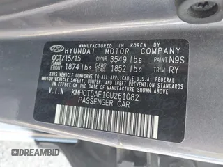 2016 Hyundai Accent SE z VIN KMHCT5AE1GU261082, wystawiony jako IAAI lot #42441435 z przebiegiem 217 219 mil mil oraz . Historia ofert i sprzedaży dostępna na DreamBid. Obrazek 9.