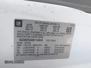 2013 Chevrolet Express Cargo z VIN 1GCWGFCA6D1145640, wystawiony jako IAAI lot #42379485 z przebiegiem 174 877 mil mil oraz . Historia ofert i sprzedaży dostępna na DreamBid. Obrazek 9.