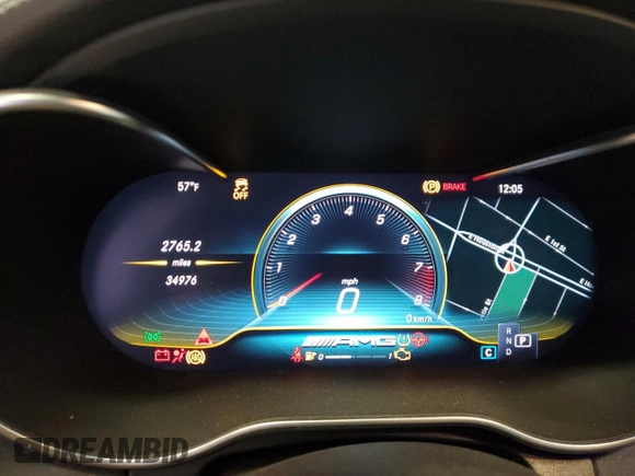 2020 Mercedes-Benz C 63 AMG with VIN 55SWF8GB5LU331031, listed as a Copart auction lot 80317784 with 34,976 mi miles and Salvage title. Bid and sale history available at DreamBid. Image 9.