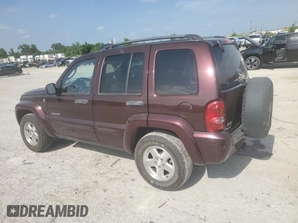 2004 Jeep Liberty Limited with VIN 1J4GL58K74W163637, listed as a Copart auction lot 62154015 with 93,645 mi miles and Salvage title. Bid and sale history available at DreamBid. Image 2.