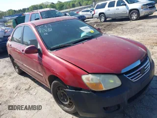 2008 Kia Spectra EX with VIN KNAFE121485559358, listed as a IAAI auction lot 41960651 with 275,475 mi miles. Bid and sale history available at carsss.com. Image 1.