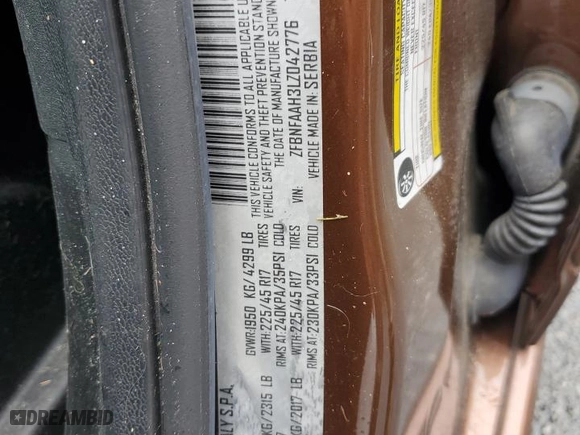 2020 FIAT 500L Pop with VIN ZFBNFAAH3LZ042776, listed as a Copart auction lot 64161724 with 32,530 mi miles and Salvage Title. Bid and sale history available at carsss.com. Image 14.