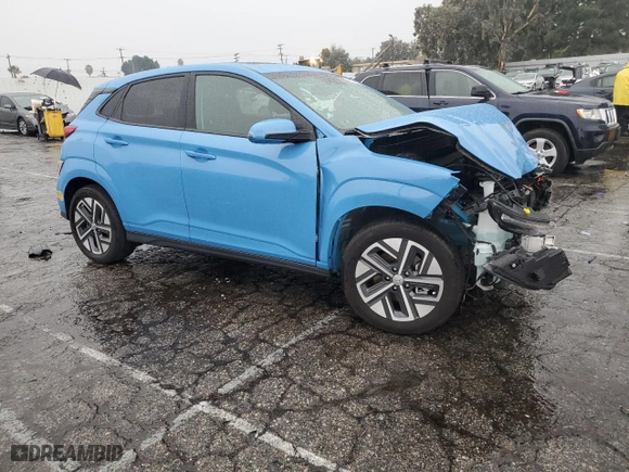 2022 Hyundai Kona Electric SEL with VIN KM8K33AGXNU156152, listed as a Copart auction lot 81373253 with 0 mi miles. Bid and sale history available at carsss.com. Image 4.