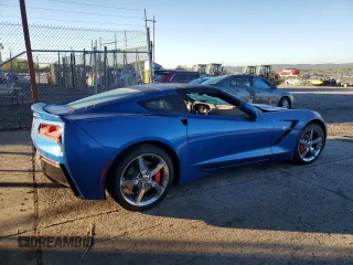2014 Chevrolet Corvette 3LT with VIN 1G1YE2D72E5108811, listed as a Copart auction lot 74807174 with 57,060 mi miles and Salvage Title. Bid and sale history available at carsss.com. Image 3.