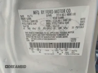 2011 Ford Escape Hybrid с VIN 1FMCU5K31BKB88021, выставлен на аукционе IAAI как лот 32960978 с пробегом 178 017 миль миль и . История ставок и продаж доступна на DreamBid. Изображение 9.