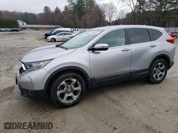 2019 Honda CR-V EX with VIN 2HKRW2H55KH654614, listed as a Copart auction lot 51593385 with 48,438 mi miles and Salvage Title. Bid and sale history available at carsss.com. Image 1.