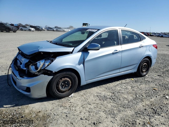 2013 Hyundai Accent GLS with VIN KMHCT4AE2DU348477, listed as a Copart auction lot 46368515 with 127,663 mi miles and Salvage Title. Bid and sale history available at carsss.com. Image 1.