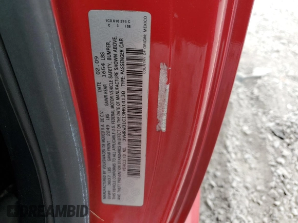 2009 Volkswagen Beetle S z VIN 3VWRW31C19M514138, wystawiony jako Copart lot #70630904 z przebiegiem 186 452 mil mil oraz Szkoda całkowita • Salvage title. Historia ofert i sprzedaży dostępna na DreamBid. Obrazek 14.