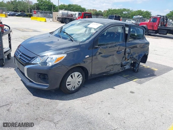 2024 Mitsubishi Mirage ES with VIN ML32AUHJXRH007422, listed as a IAAI auction lot 42037057 with 24,105 mi miles. Bid and sale history available at carsss.com. Image 2.