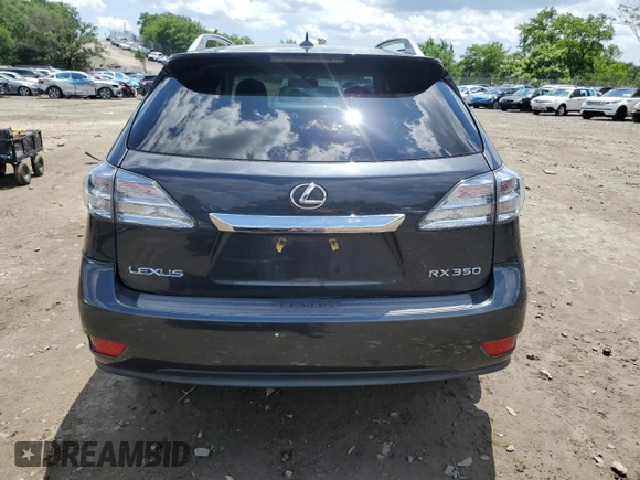 2010 Lexus RX 350 with VIN 2T2BK1BA0AC021772, listed as a Copart auction lot 61842575 with 183,710 mi miles and Salvage title. Bid and sale history available at DreamBid. Image 6.