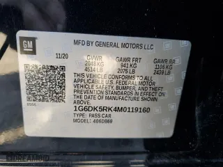 2021 Cadillac CT4 Luxury with VIN 1G6DK5RK4M0119160, listed as a Copart auction lot 70360634 with 37,562 mi miles and Salvage Title. Bid and sale history available at carsss.com. Image 14.