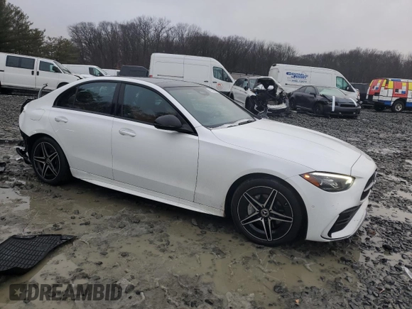 2023 Mercedes-Benz C 300 with VIN W1KAF4HB2PR079084, listed as a Copart auction lot 44204085 with 20,538 mi miles and Salvage Title. Bid and sale history available at DreamBid. Image 4.