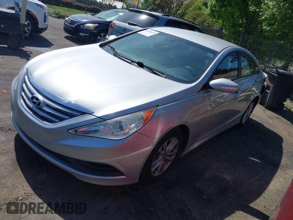2014 Hyundai Sonata GLS with VIN 5NPEB4AC9EH852955, listed as a IAAI auction lot 42048474 with 107,357 mi miles and . Bid and sale history available at DreamBid. Image 2.