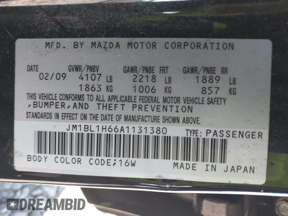 2010 Mazda 3 S Sport with VIN JM1BL1H66A1131380, listed as a IAAI auction lot 42392382 with 136,787 mi miles and . Bid and sale history available at DreamBid. Image 9.