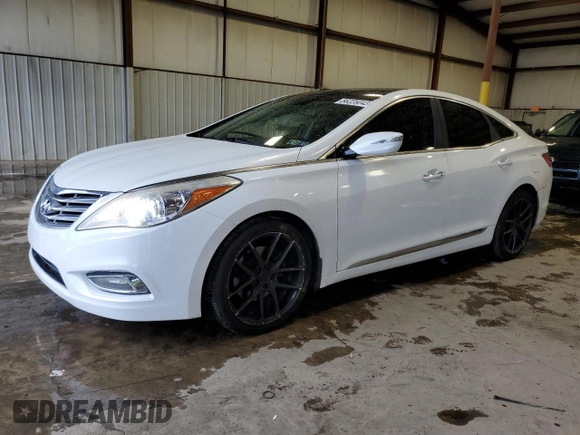 2013 Hyundai Azera z VIN KMHFH4JG0DA225049, wystawiony jako Copart lot #65530604 z przebiegiem 77 218 mil mil oraz Szkoda całkowita • Salvage title. Historia ofert i sprzedaży dostępna na DreamBid. Obrazek 1.