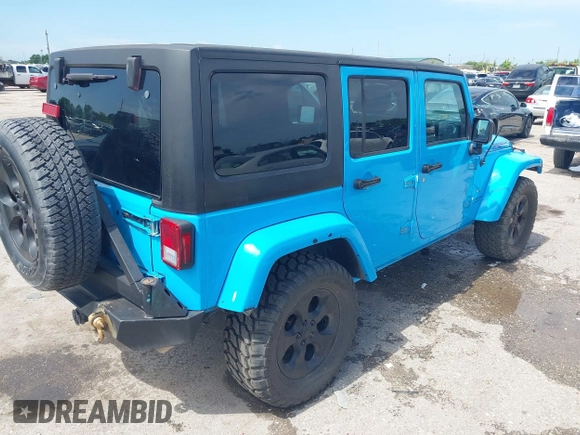 2017 Jeep Wrangler Unlimited Sahara z VIN 1C4BJWEG9HL722849, wystawiony jako IAAI lot #42435486 z przebiegiem 107 571 mil mil oraz . Historia ofert i sprzedaży dostępna na DreamBid. Obrazek 4.
