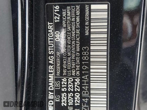 2017 Mercedes-Benz E 300 Luxury with VIN WDDZF4JB4HA191883, listed as a Copart auction lot 51847475 with 142,564 mi miles and Salvage title. Bid and sale history available at DreamBid. Image 14.