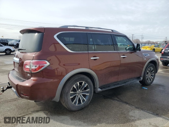 2020 Nissan Armada SL with VIN JN8AY2NC2LX518378, listed as a Copart auction lot 45542265 with 56,386 mi miles and Salvage Title. Bid and sale history available at carsss.com. Image 3.
