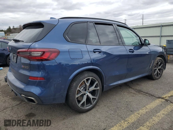 2021 BMW X5 M50i with VIN 5UXJU4C03M9E52555, listed as a Copart auction lot 48171365 with 64,731 mi miles and Salvage Title. Bid and sale history available at carsss.com. Image 3.