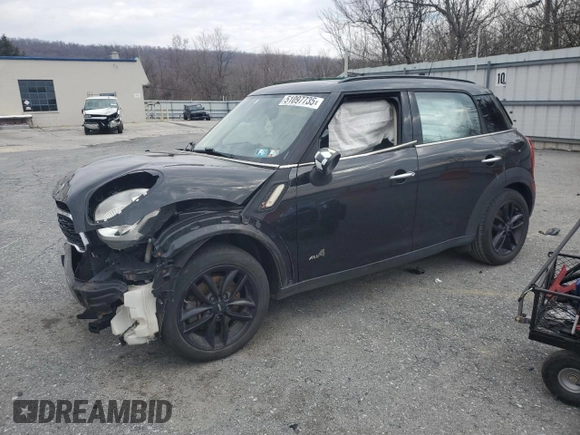 2012 MINI Countryman S with VIN WMWZC5C52CWL56578, listed as a Copart auction lot 51097735 with Not Provided miles and Salvage Title. Bid and sale history available at DreamBid. Image 1.