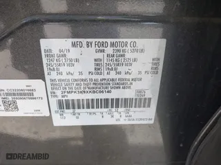 2019 Ford Edge Titanium with VIN 2FMPK3K9XKBC06140, listed as a IAAI auction lot 41817699 with 44,615 mi miles. Bid and sale history available at carsss.com. Image 9.