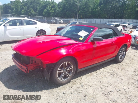 2012 Ford Mustang V6 with VIN 1ZVBP8EM0C5205384, listed as a IAAI auction lot 42513629 with 229,288 mi miles and . Bid and sale history available at DreamBid. Image 2.