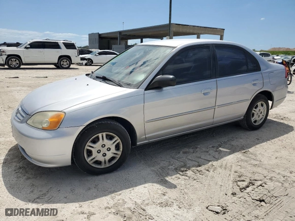 2002 Honda Civic LX with VIN 1HGES16512L072112, listed as a Copart auction lot 52714665 with 99,286 mi miles and Salvage Title. Bid and sale history available at carsss.com. Image 1.