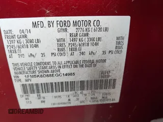 2014 Ford Explorer XLT z VIN 1FM5K8D88EGC14985, wystawiony jako IAAI lot #41520457 z przebiegiem 134 844 mil mil oraz . Historia ofert i sprzedaży dostępna na DreamBid. Obrazek 9.