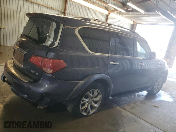 2014 Infiniti QX80 with VIN JN8AZ2NC4E9352899, listed as a Copart auction lot 54101355 with 102,340 mi miles and Salvage title. Bid and sale history available at DreamBid. Image 3.