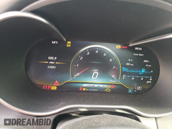 2020 Mercedes-Benz C with VIN W1KWJ8HB1LG032534, listed as a Copart auction lot 48568793 with 17,591 mi miles and . Bid and sale history available at DreamBid. Image 9.